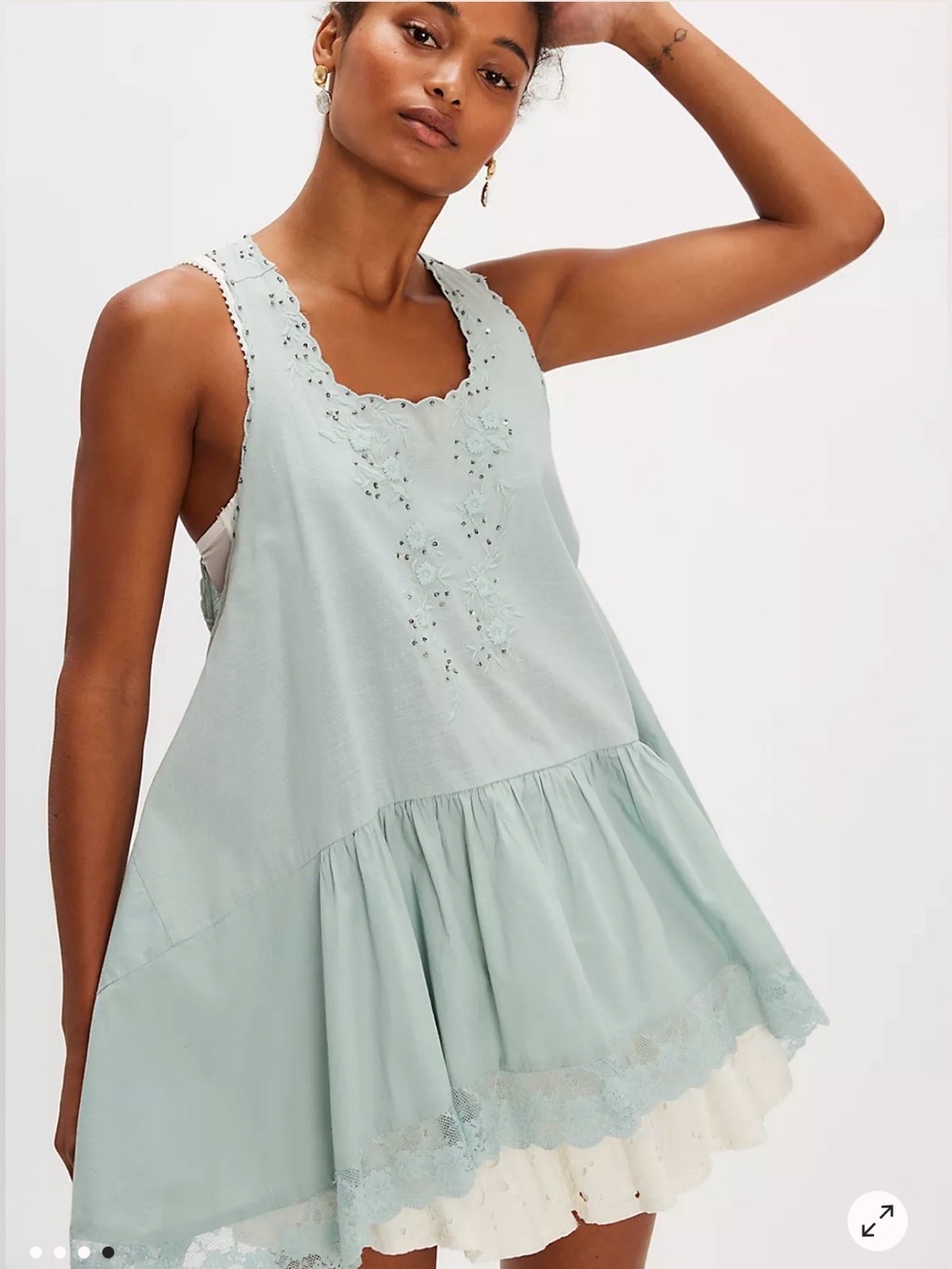 FREE PEOPLE Sunset Treasure Tunic in light sage size small